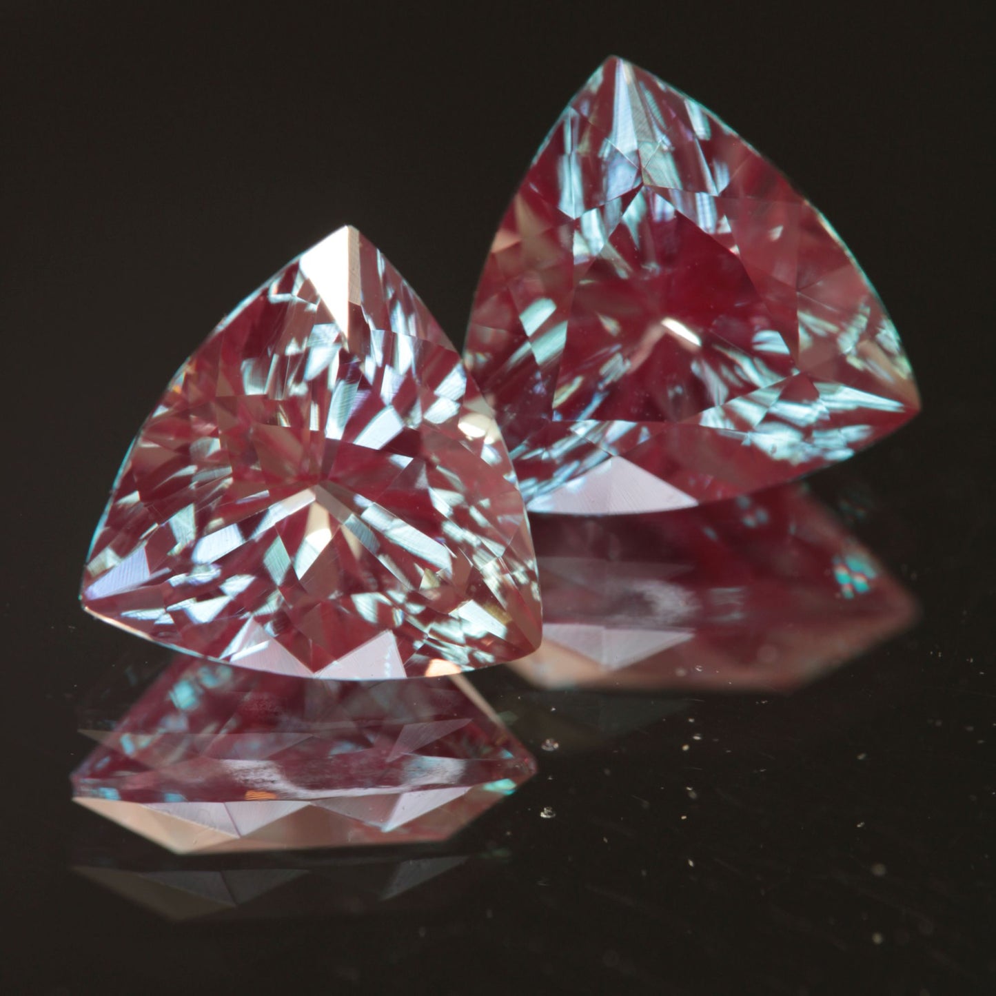 Laser Alexandrite Faceted Stones, Lab Created Red Glow Alexandrite