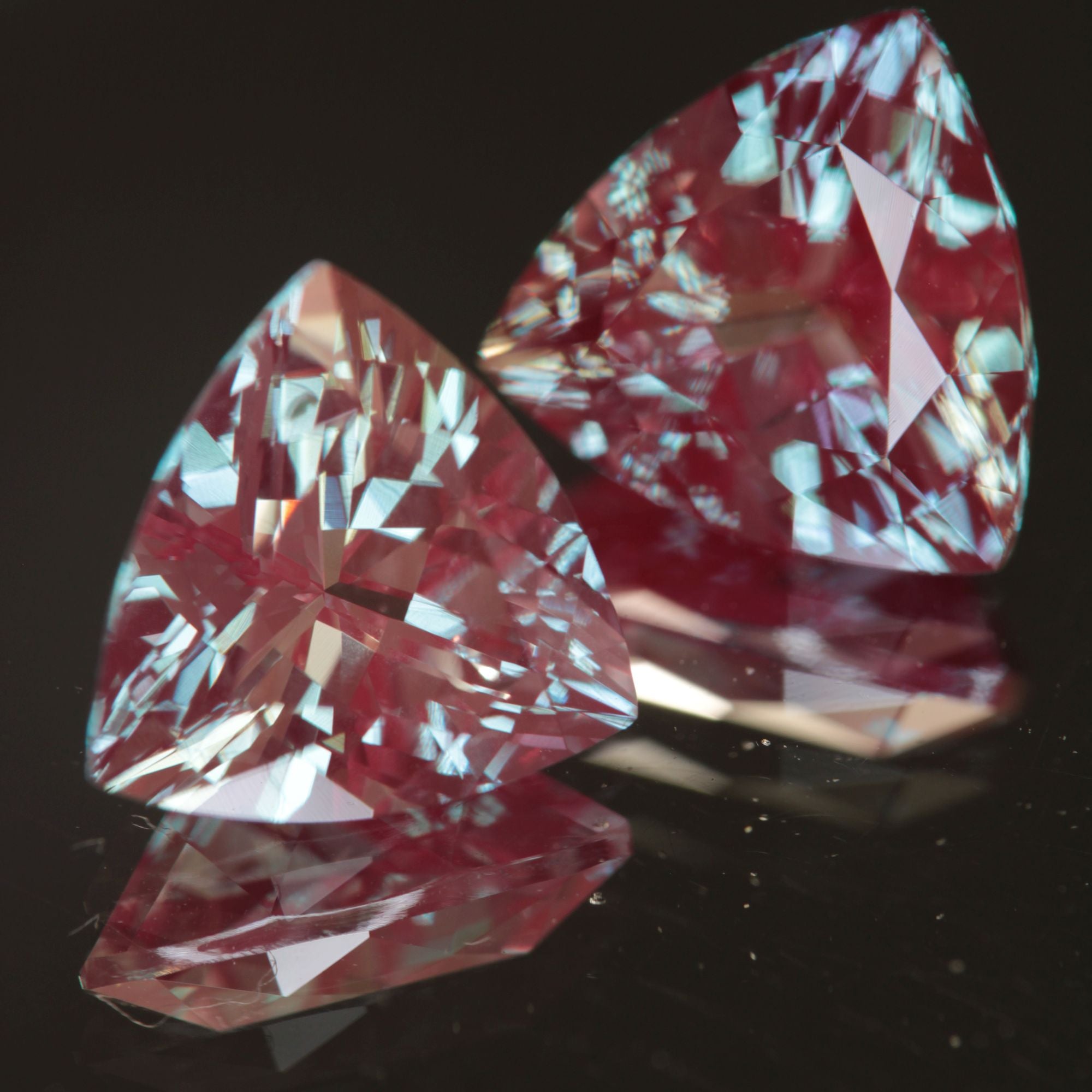 Laser Alexandrite Faceted Stones, Lab Created Red Glow Alexandrite