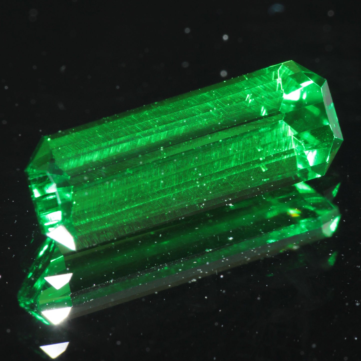 CTH:YAG Faceted Loose Stones, Cut Green Lab Garnets