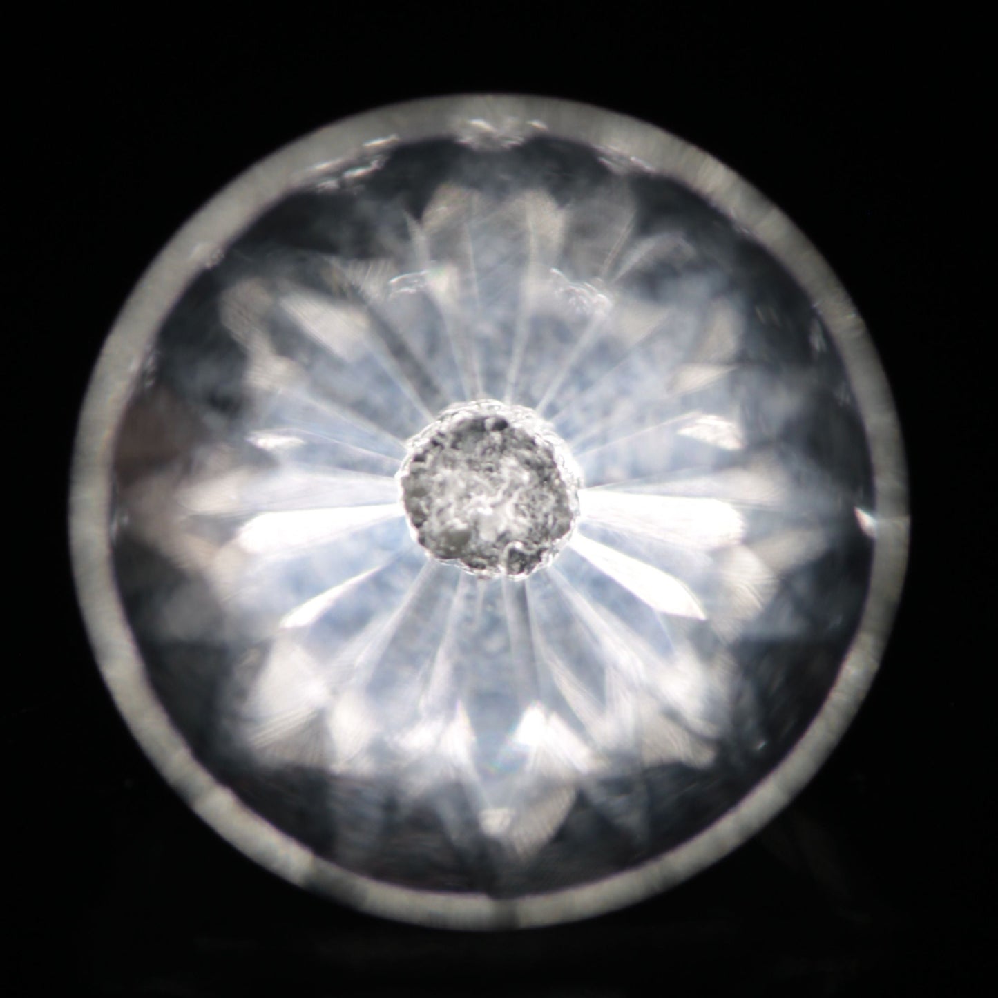 Faceted "Blind Eye" Fluorite Gemstone, Eyeball effect round cut stone.