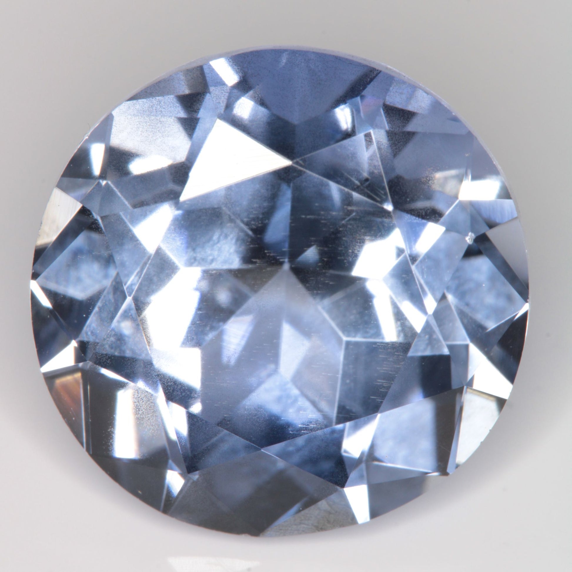 Faceted Flame Fusion Blue Sapphire Round Gemstone