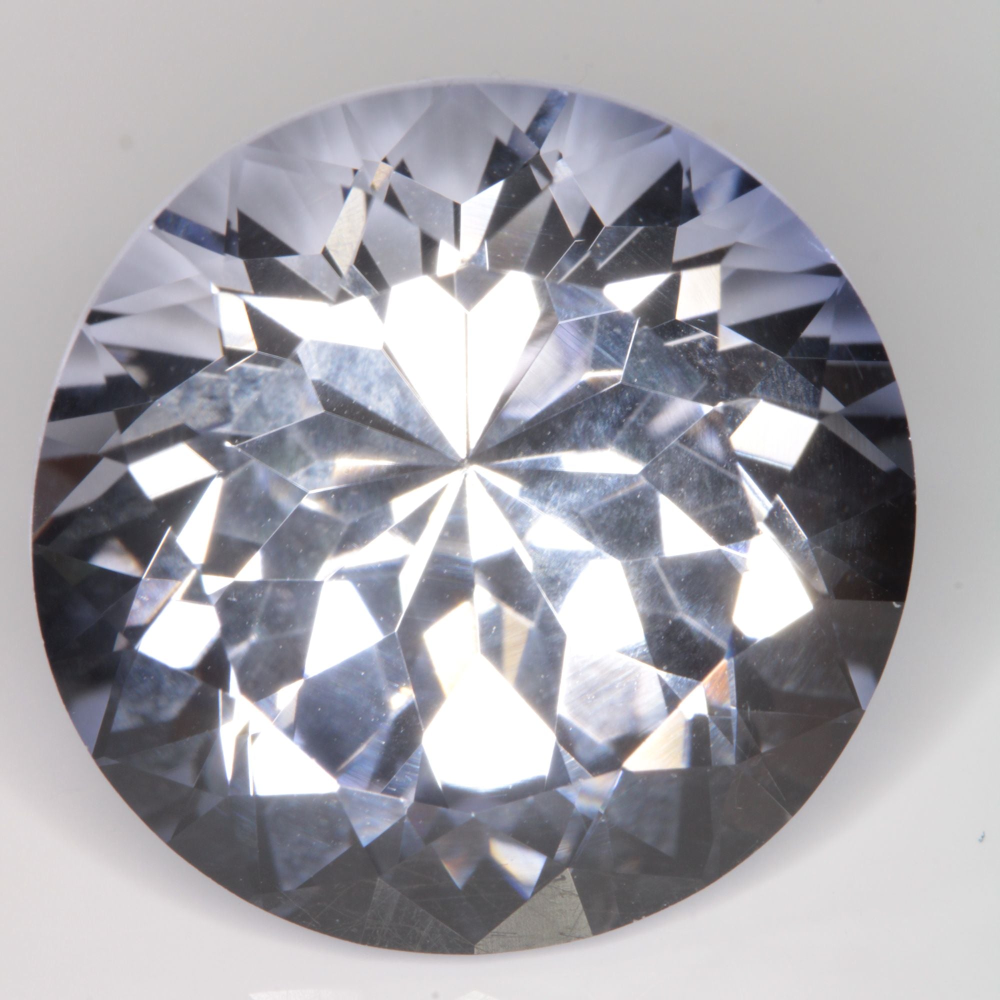 Faceted Flame Fusion Blue Sapphire Round Gemstone