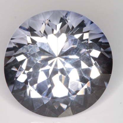 Faceted Flame Fusion Blue Sapphire Round Gemstone