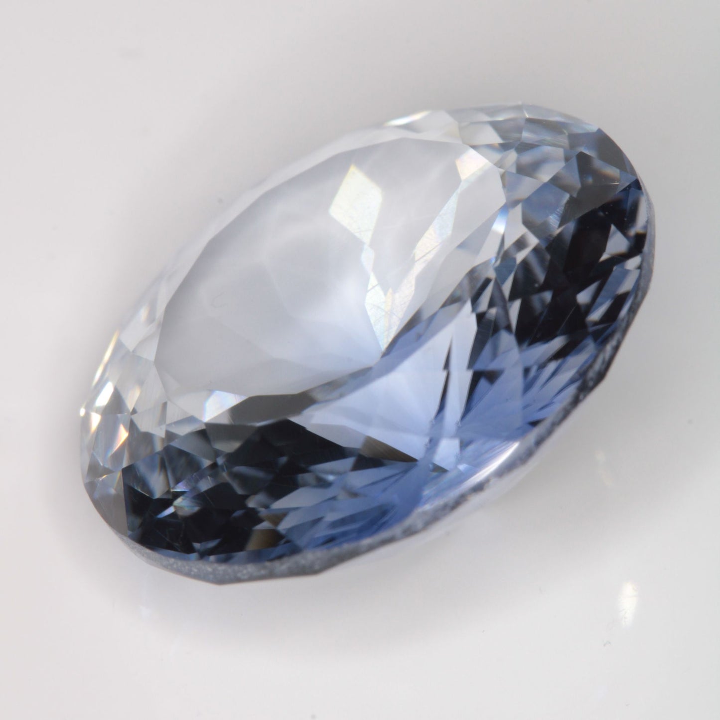 Faceted Flame Fusion Blue Sapphire Round Gemstone