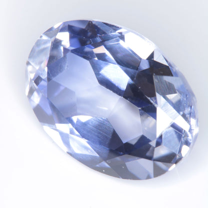 Faceted Flame Fusion Blue Sapphire Oval Gemstone