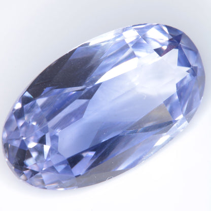 Faceted Flame Fusion Blue Sapphire Oval Gemstone