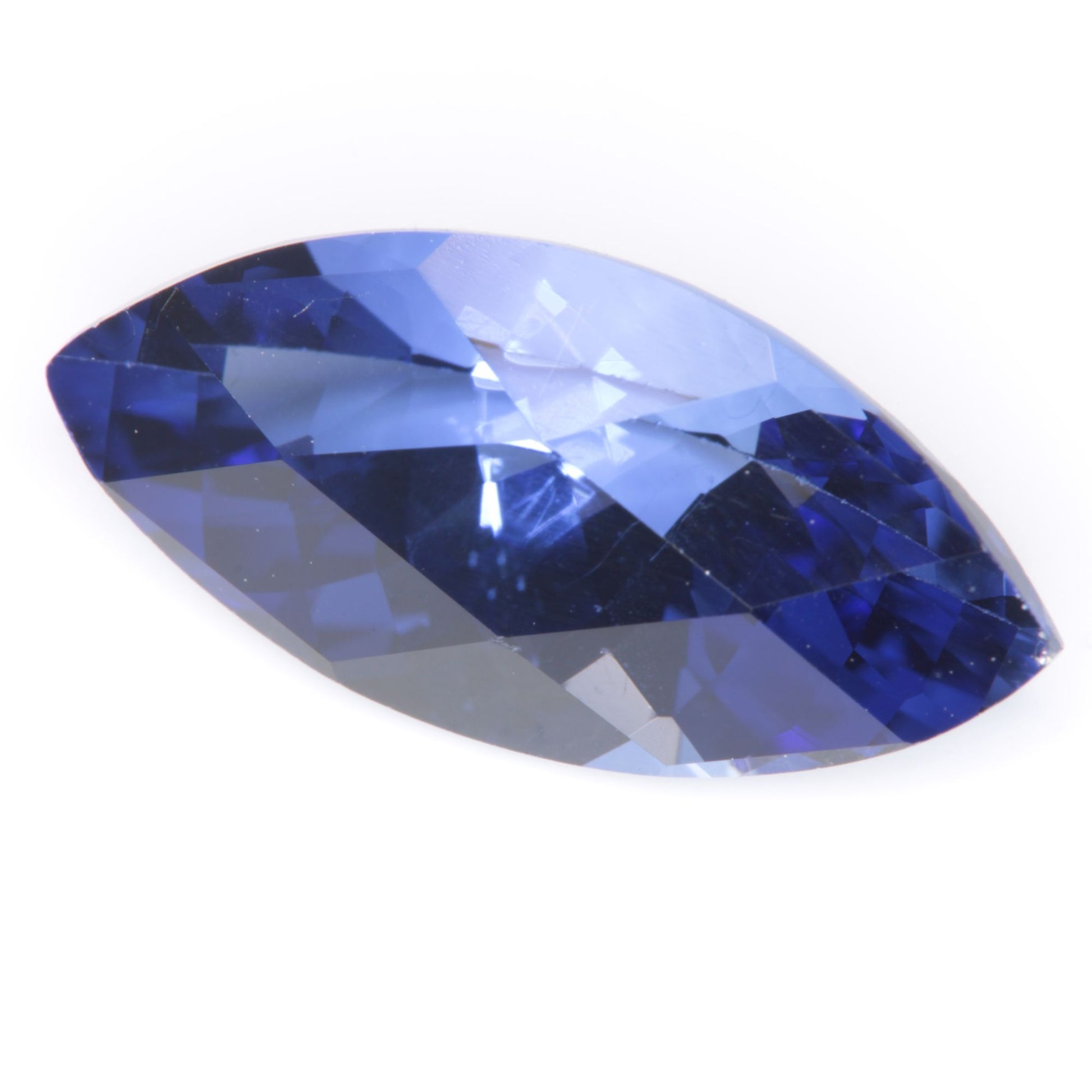 Faceted Flame Fusion Blue Sapphire Marquise Gemstone