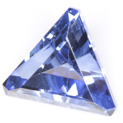 Faceted Flame Fusion Blue Sapphire Trillion Gemstone