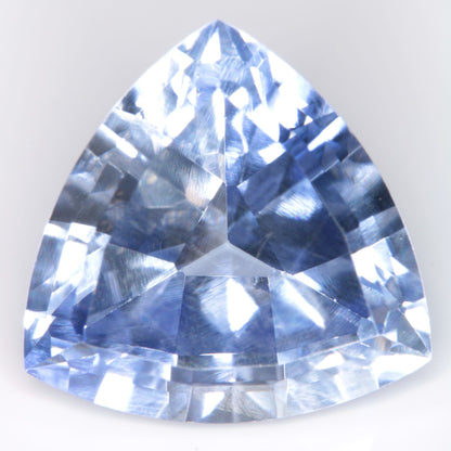 Faceted Flame Fusion Blue Sapphire Trillion Gemstone