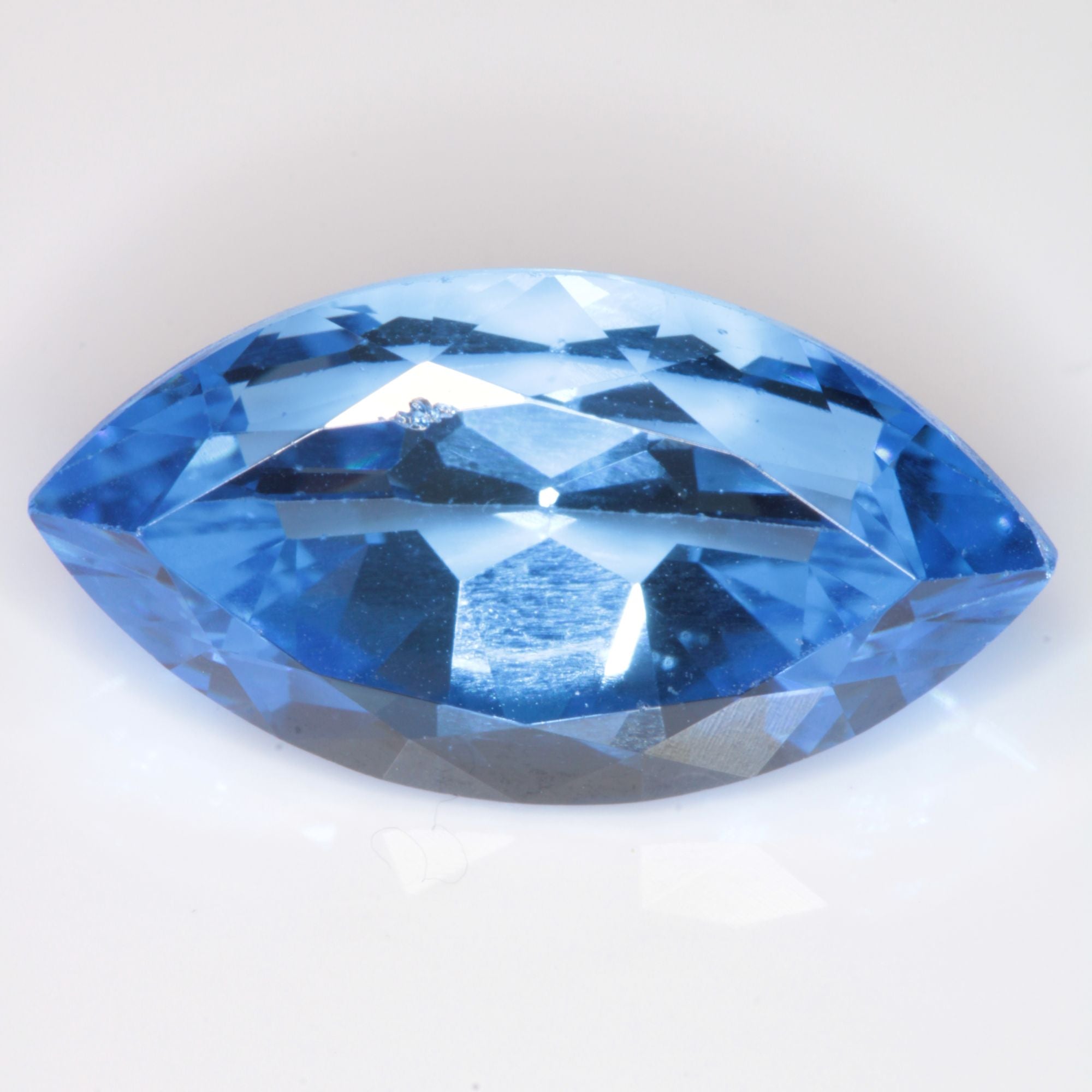 Faceted Flame Fusion Blue Spinel Marquise Cut Gemstone
