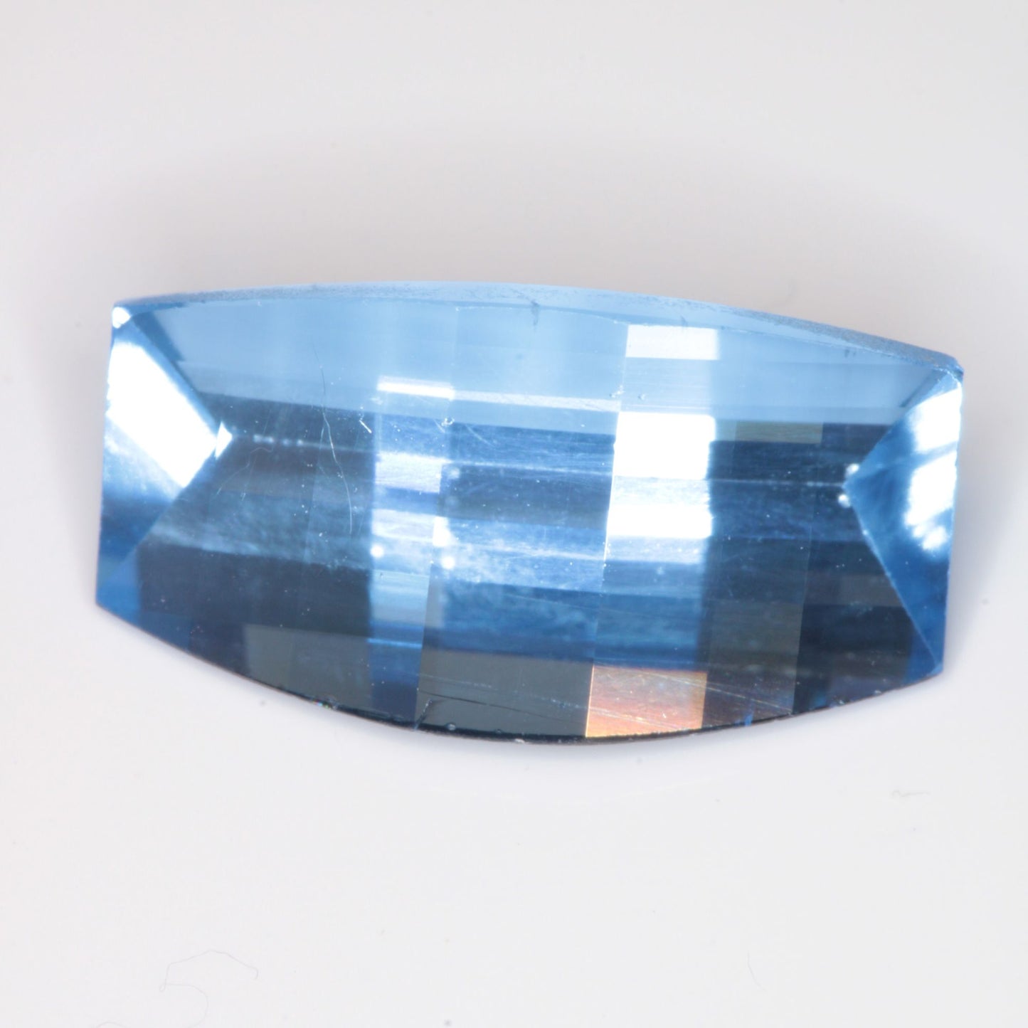 Faceted Flame Fusion Blue Spinel Semipixel Cut Gemstone