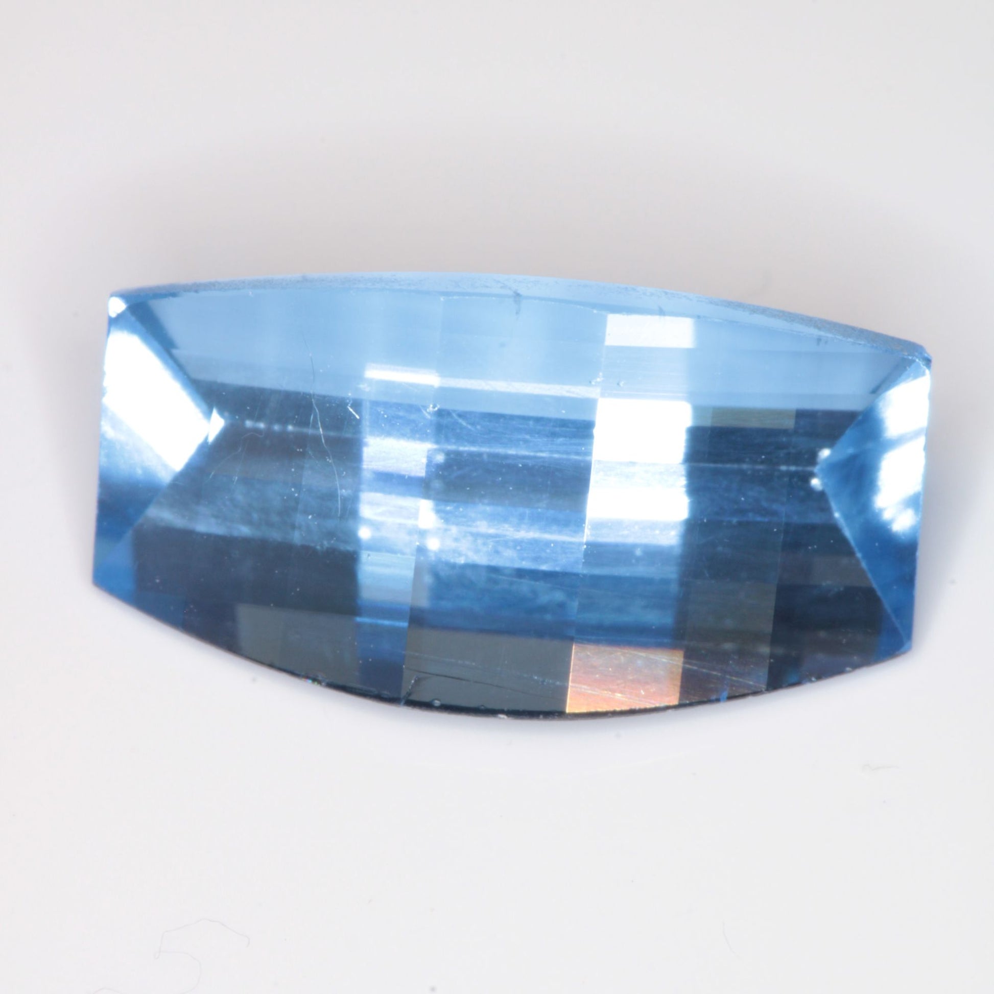 Faceted Flame Fusion Blue Spinel Semipixel Cut Gemstone