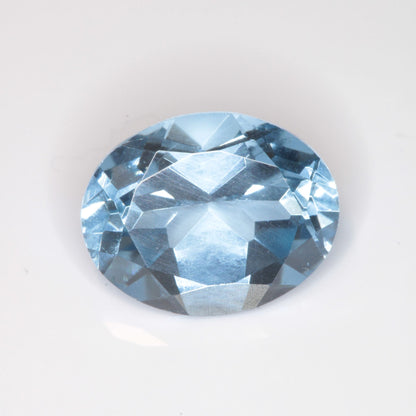 Faceted Flame Fusion Blue Spinel Oval Cut Gemstone
