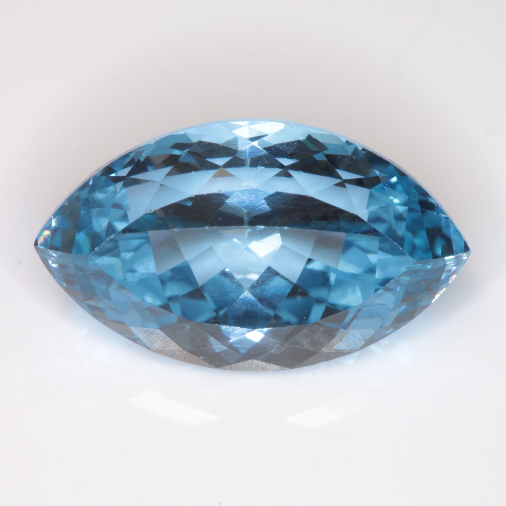 Faceted Flame Fusion Blue Spinel Marquise Cut Gemstone