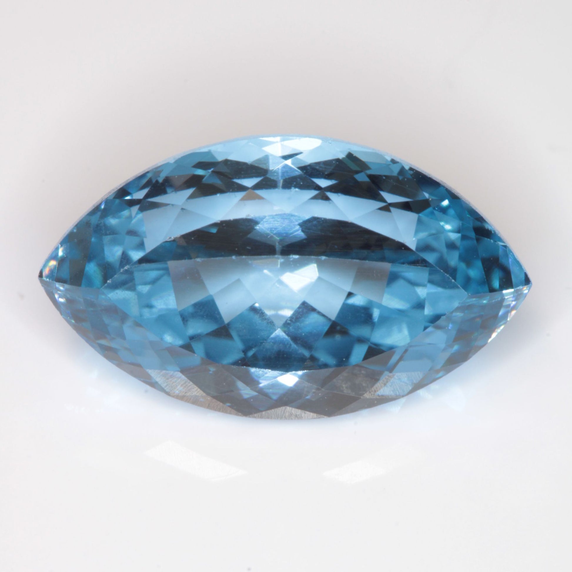 Faceted Flame Fusion Blue Spinel Marquise Cut Gemstone
