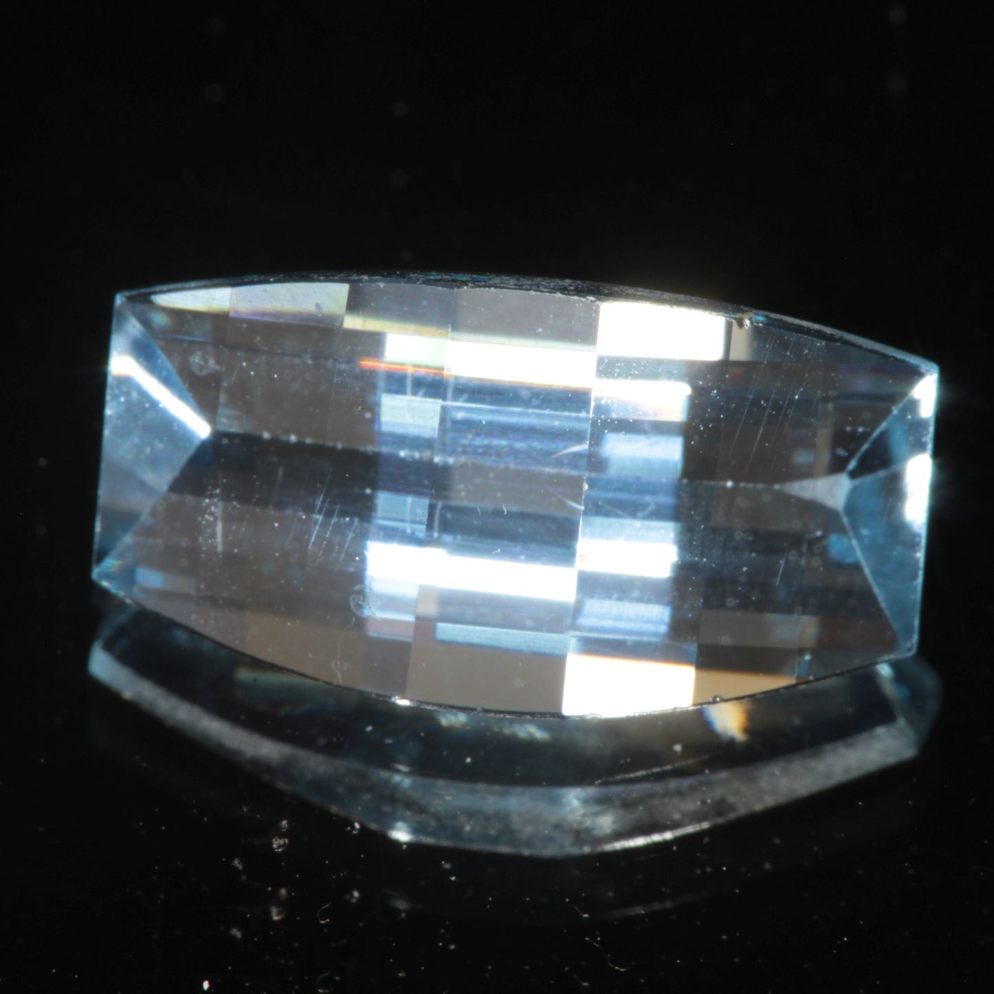 Faceted Flame Fusion Blue Spinel Semipixel Cut Gemstone