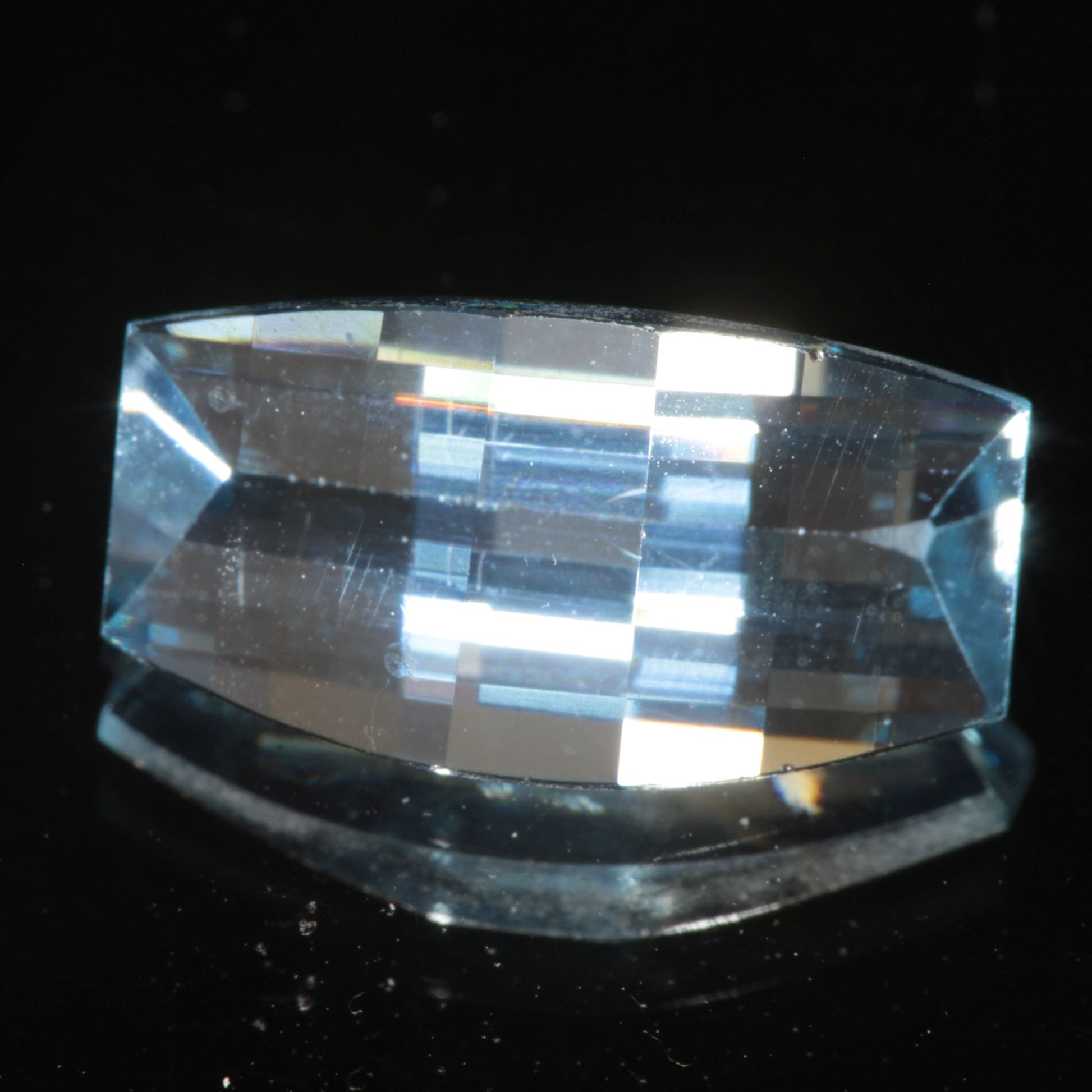 Faceted Flame Fusion Blue Spinel Semipixel Cut Gemstone