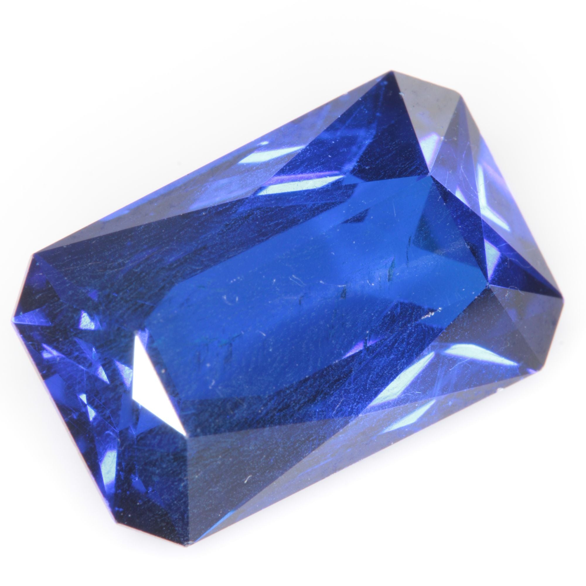 Lab Blue Spinel Rectangle Cut Gemstone