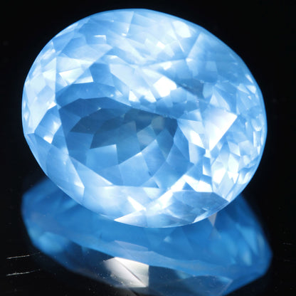 Lab Blue Spinel Frosty Oval Cut Gemstone