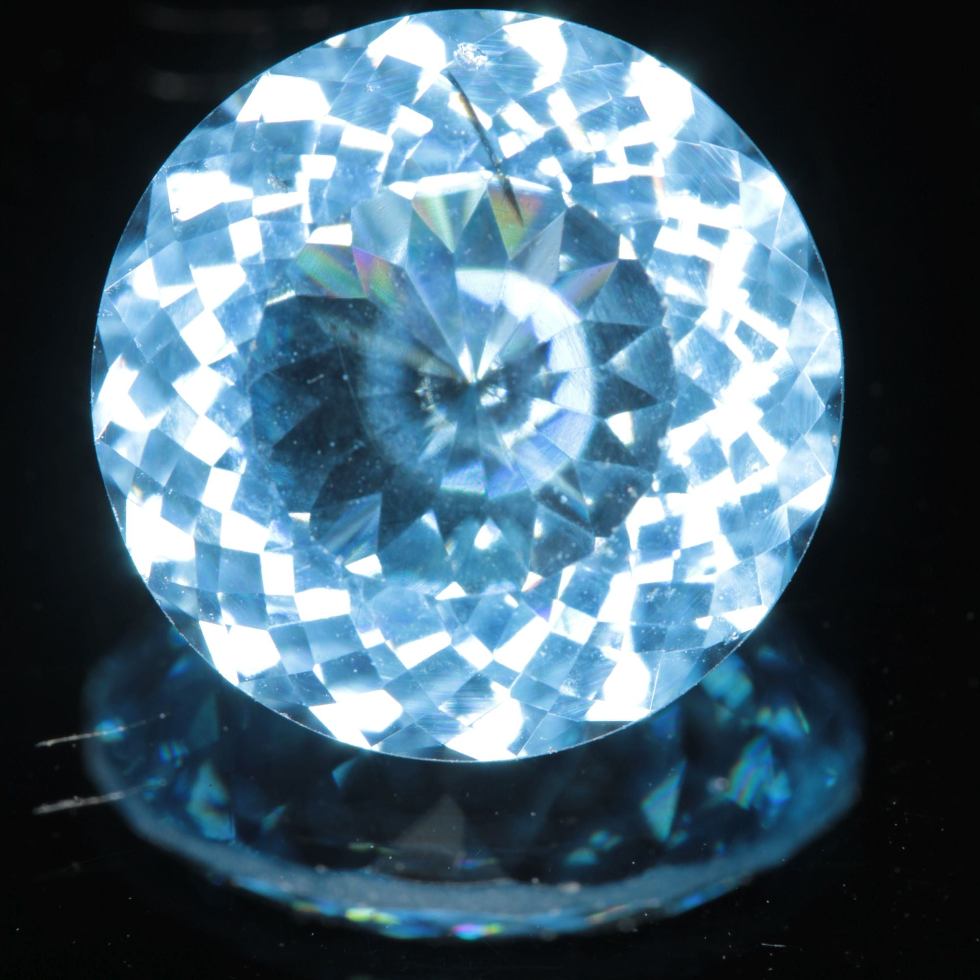 Lab Blue Spinel Round Cut Gemstone