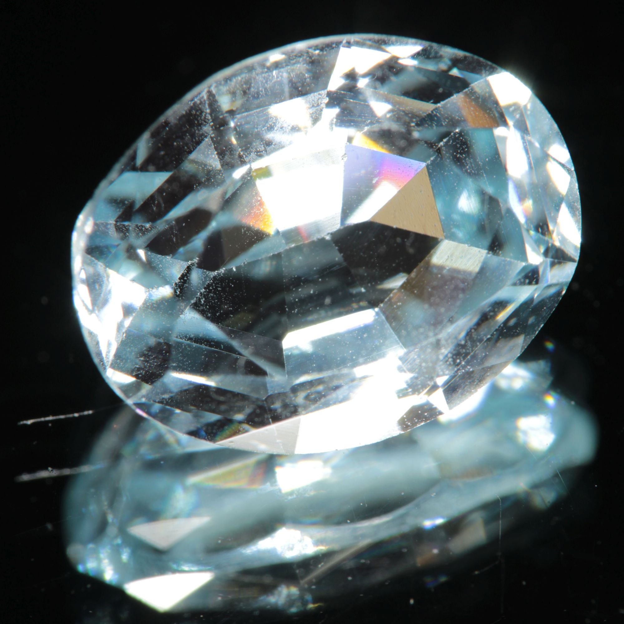 Lab Blue Spinel Pale Oval Cut Gemstone