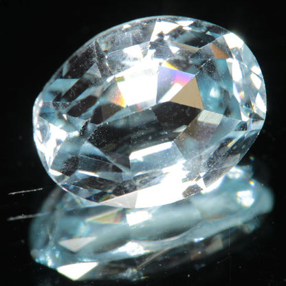 Lab Blue Spinel Pale Oval Cut Gemstone