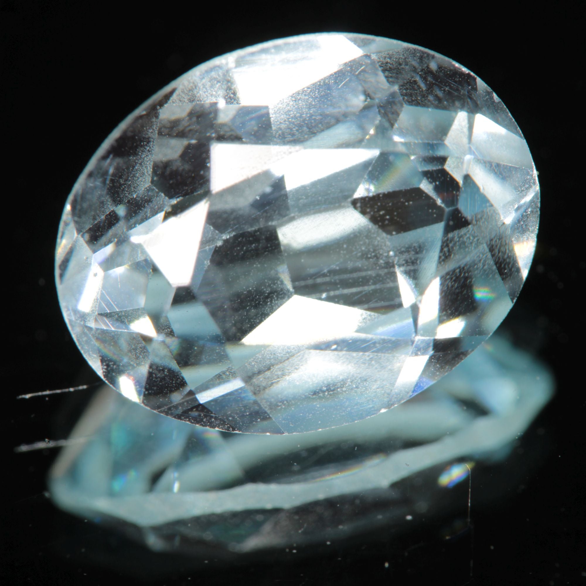 Lab Blue Spinel Pale Oval Cut Gemstone