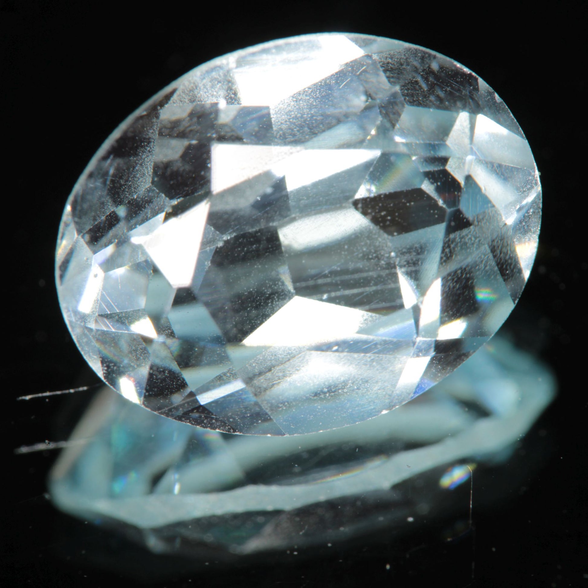 Lab Blue Spinel Pale Oval Cut Gemstone