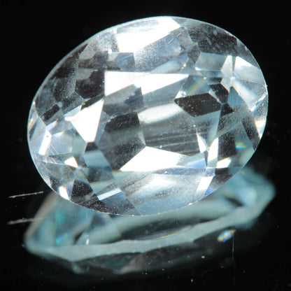 Lab Blue Spinel Pale Oval Cut Gemstone