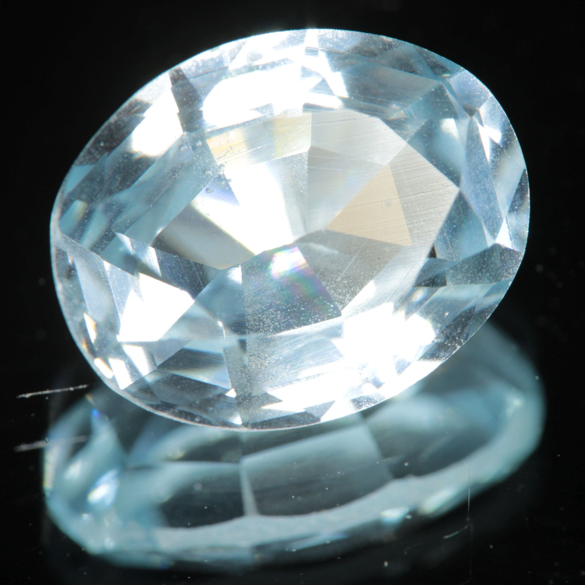 Lab Blue Spinel Pale Oval Cut Gemstone