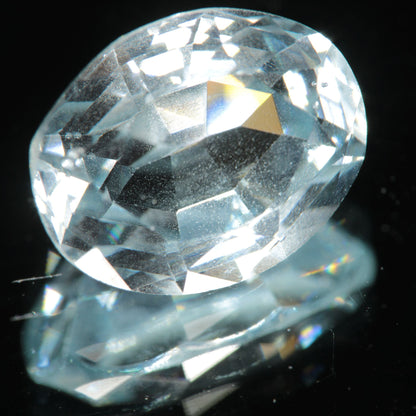 Lab Blue Spinel Pale Oval Cut Gemstone