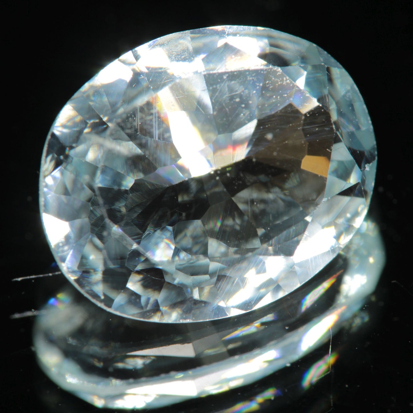 Lab Blue Spinel Pale Oval Cut Gemstone