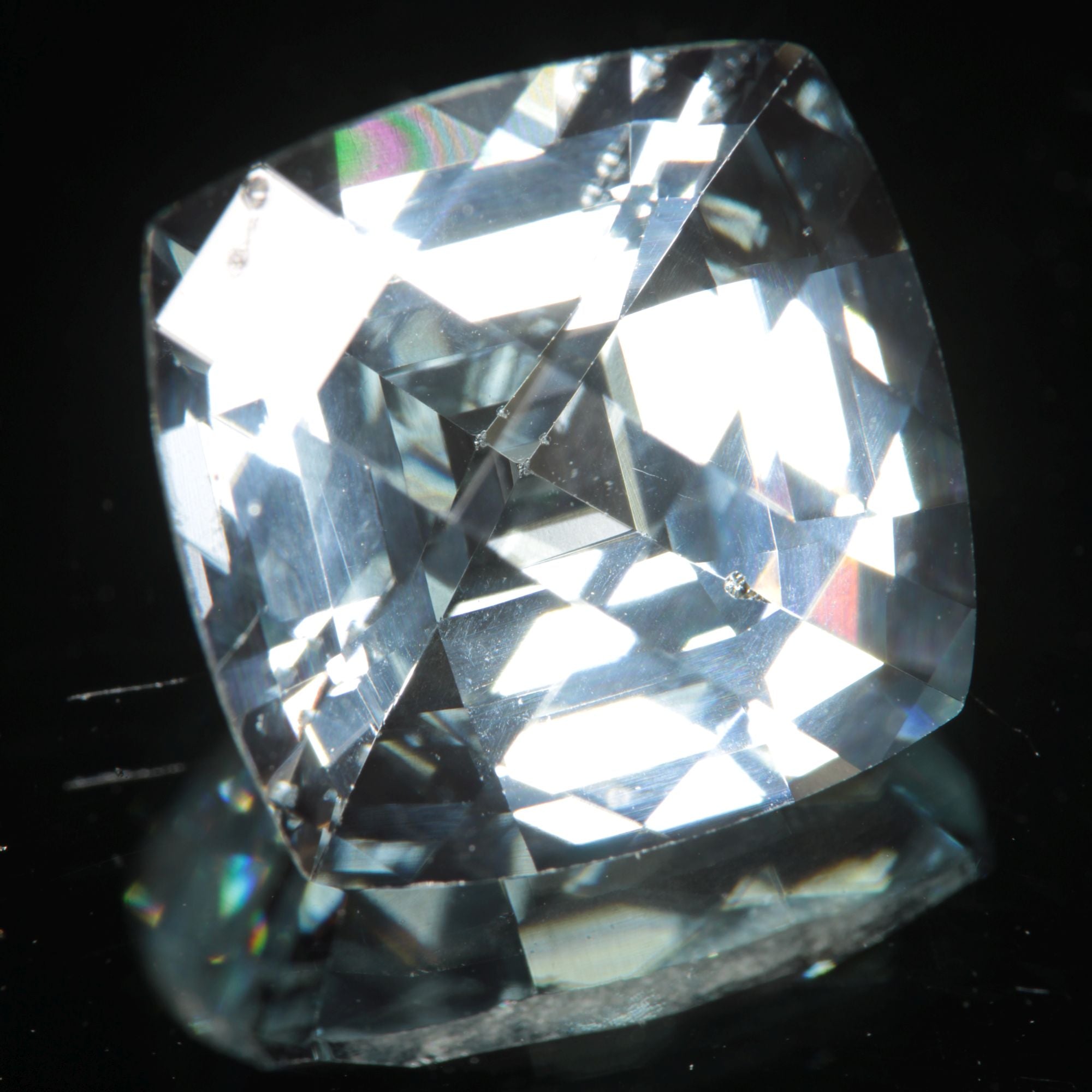 Lab Blue Spinel Pale Cushion Cut Gemstone