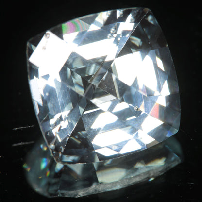 Lab Blue Spinel Pale Cushion Cut Gemstone
