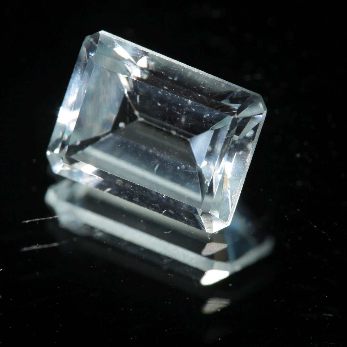 Lab Blue Spinel Pale Rectangle Cut Gemstone