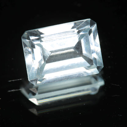 Lab Blue Spinel Pale Rectangle Cut Gemstone
