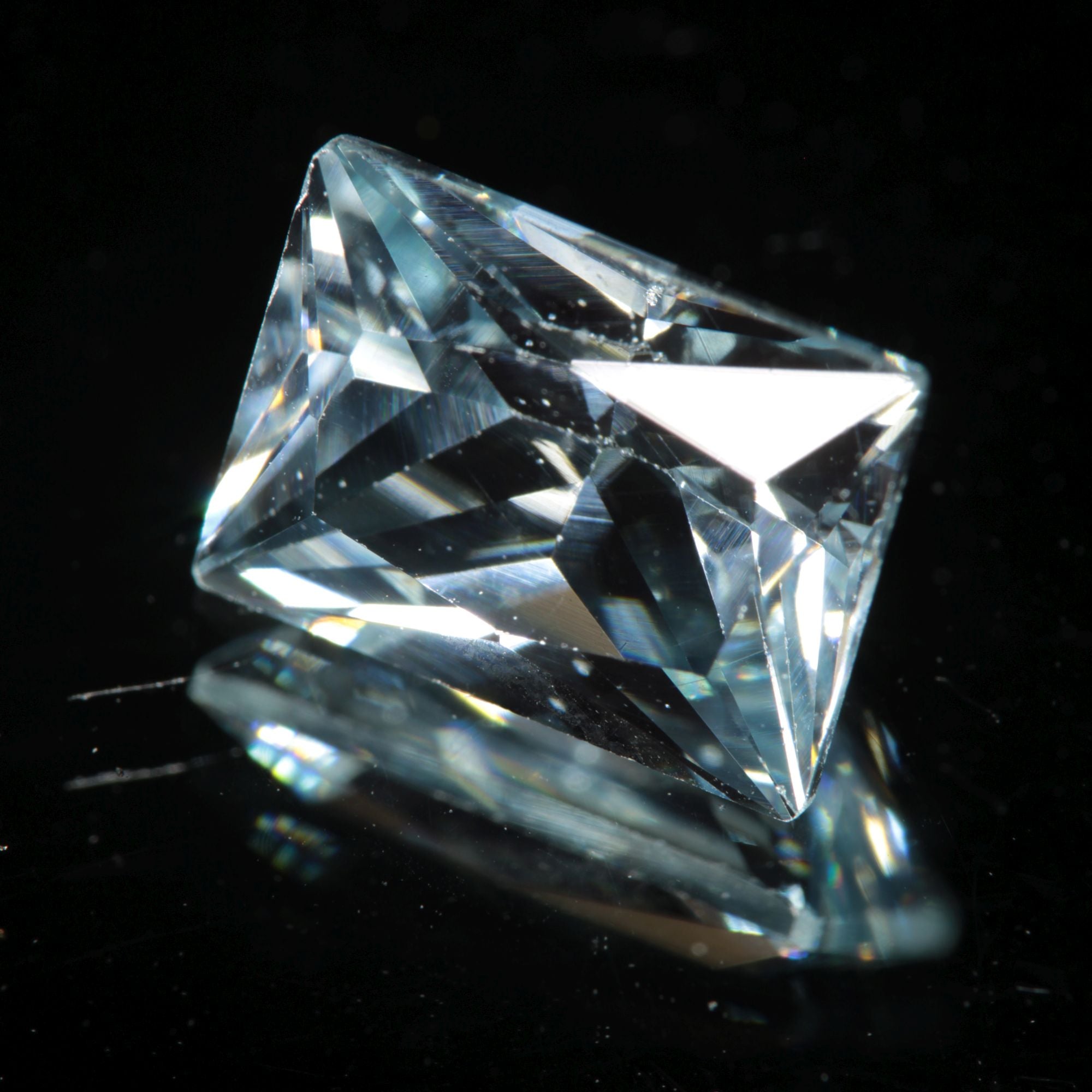Lab Blue Spinel Pale Rectangle Cut Gemstone