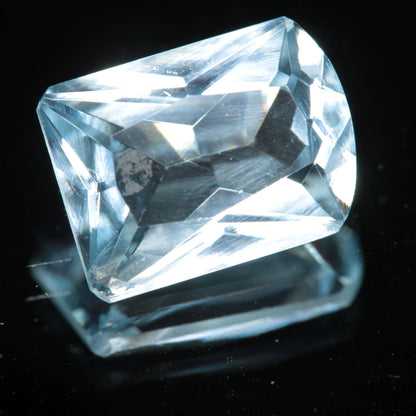 Lab Blue Spinel Pale Tombstone Cut Gemstone