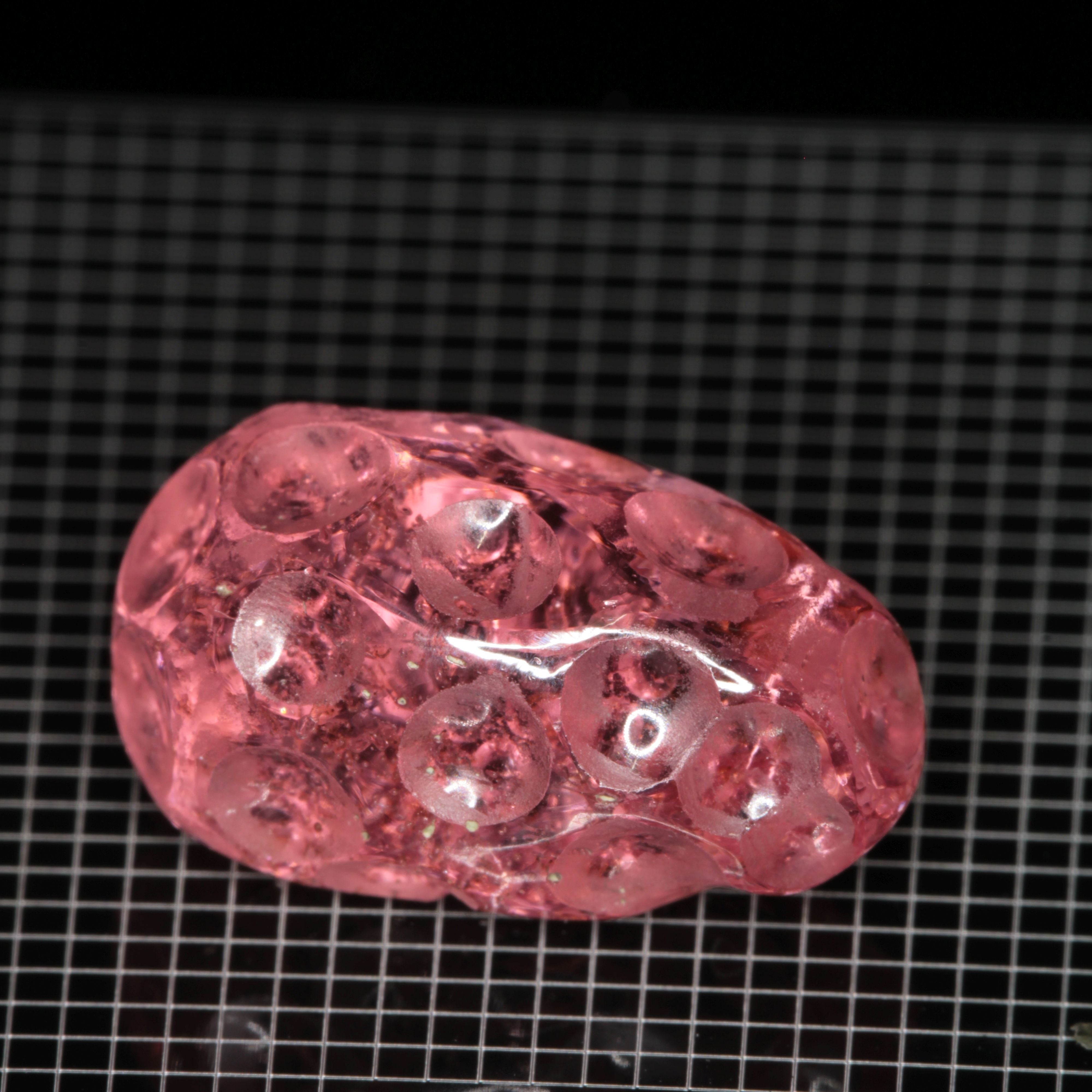 Strawberry Carved Laser Sapphire, Titanium Strawberry Sapphire