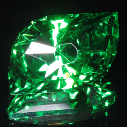 CTH:YAG Faceted Loose Stones, Cut Green Lab Garnets