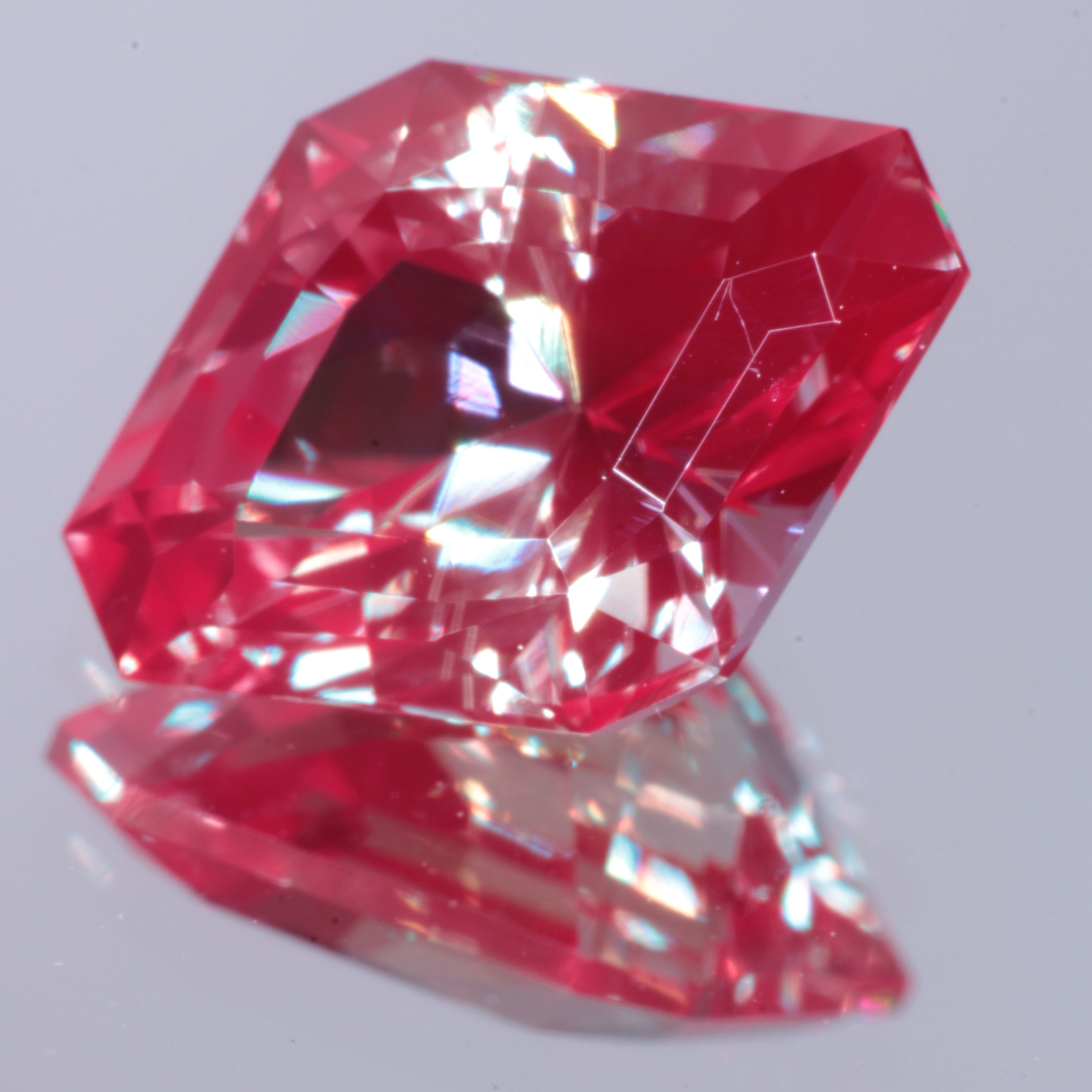 Laser Alexandrite Faceted Stones, Lab Created Red Glow Alexandrite