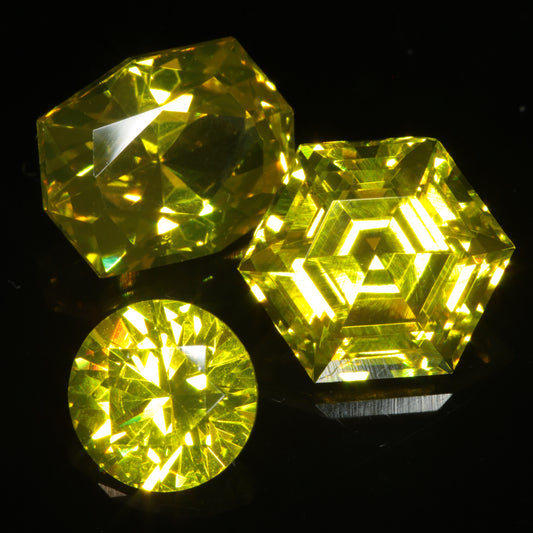 Golden Laser Garnet Faceted Stones, Ce+Nd YAG
