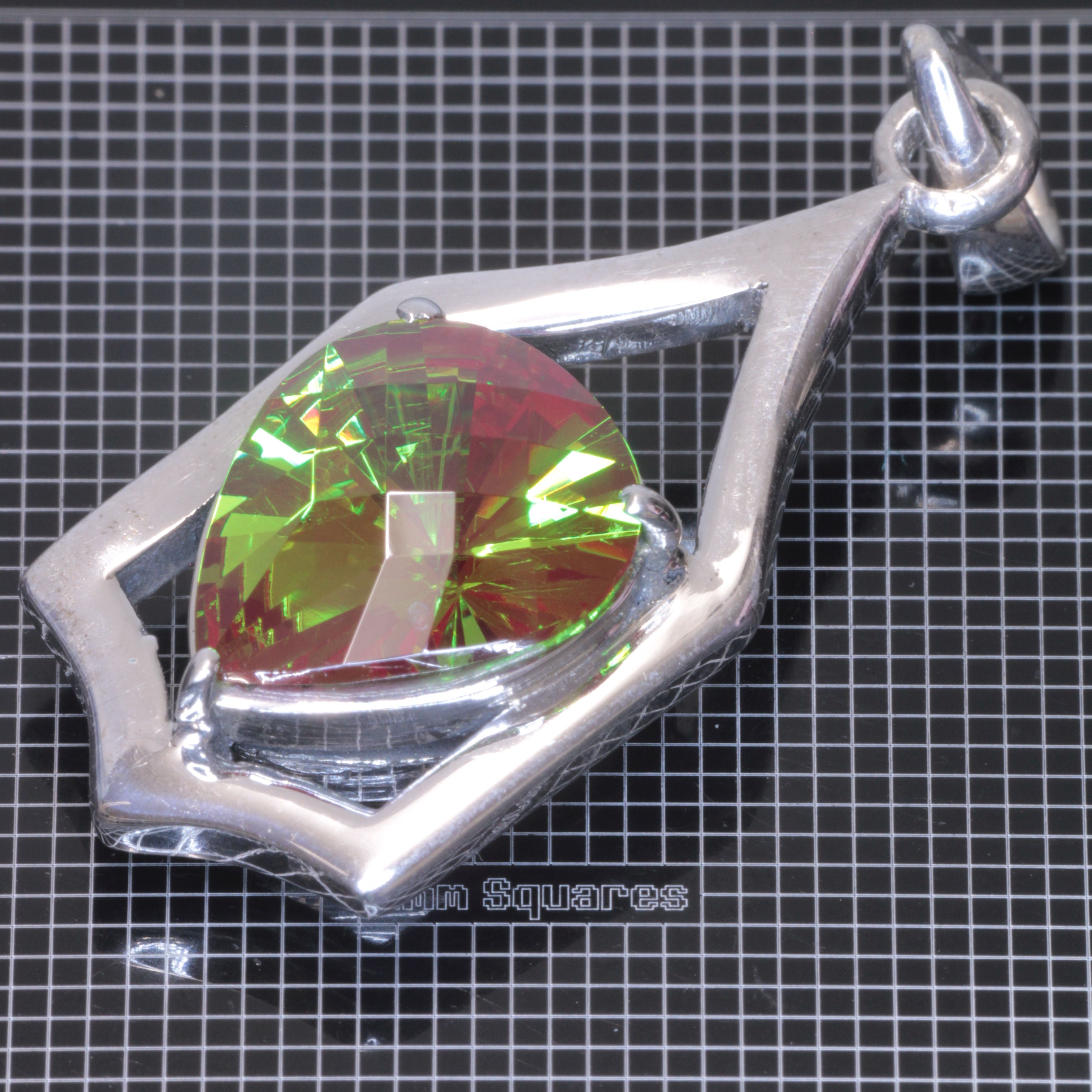 faceted Framed Pear pendant