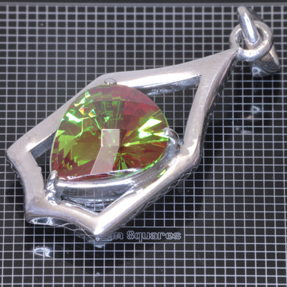 faceted Framed Pear pendant