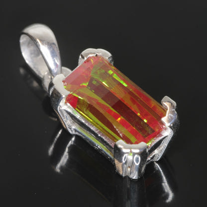 Faceted Christmas Garnet Pixel Pendant Pendant