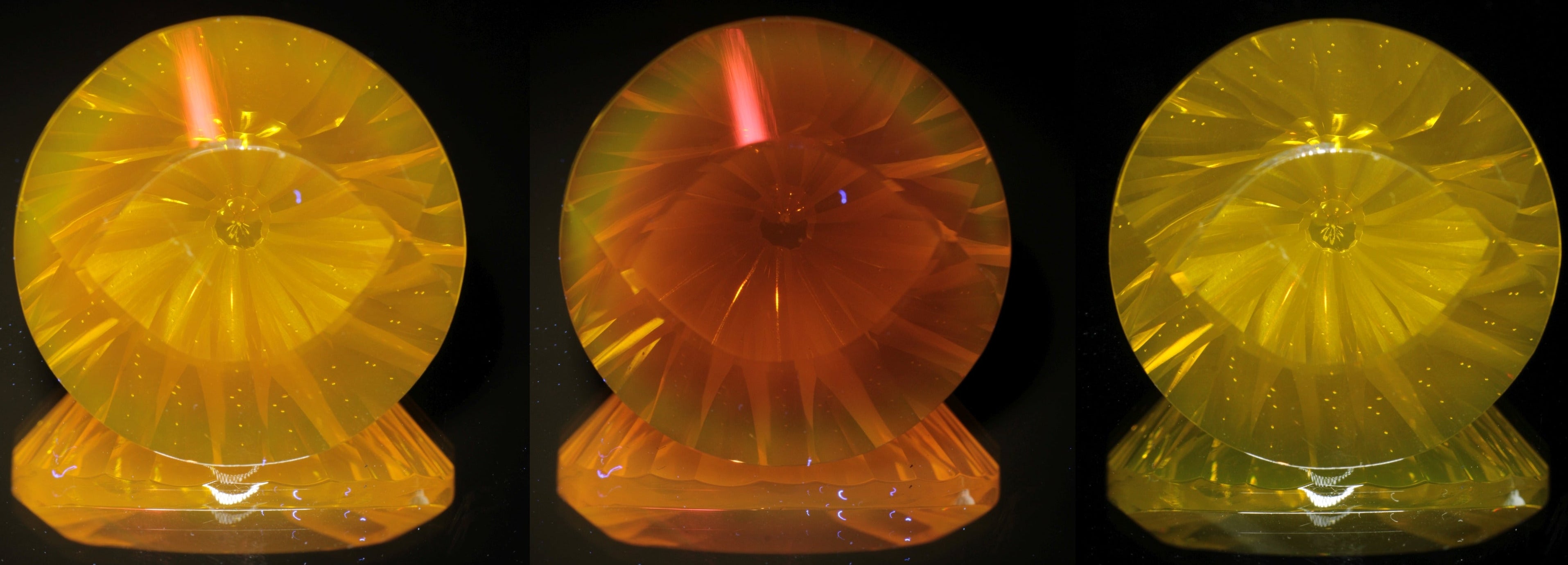 Giant Fantasy Cut Laser Garnets, Ce/Nd and Nd/Ce YAG