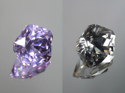 Lab Perovskite Cut Gems, Pink to Orange Red Laser YAP