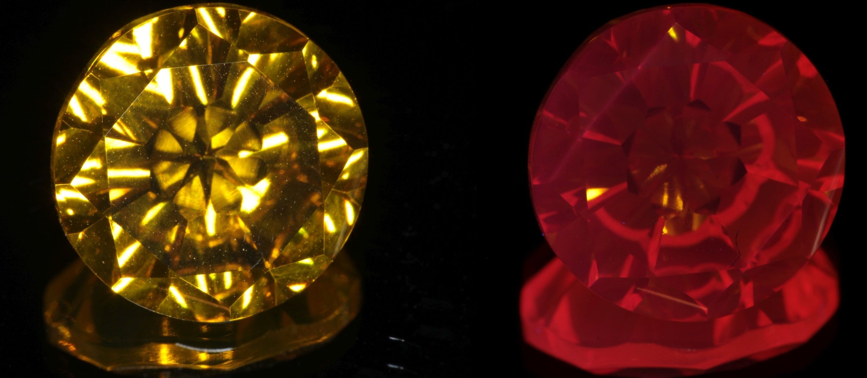 Giant Fantasy Cut Laser Garnets, Ce/Nd and Nd/Ce YAG