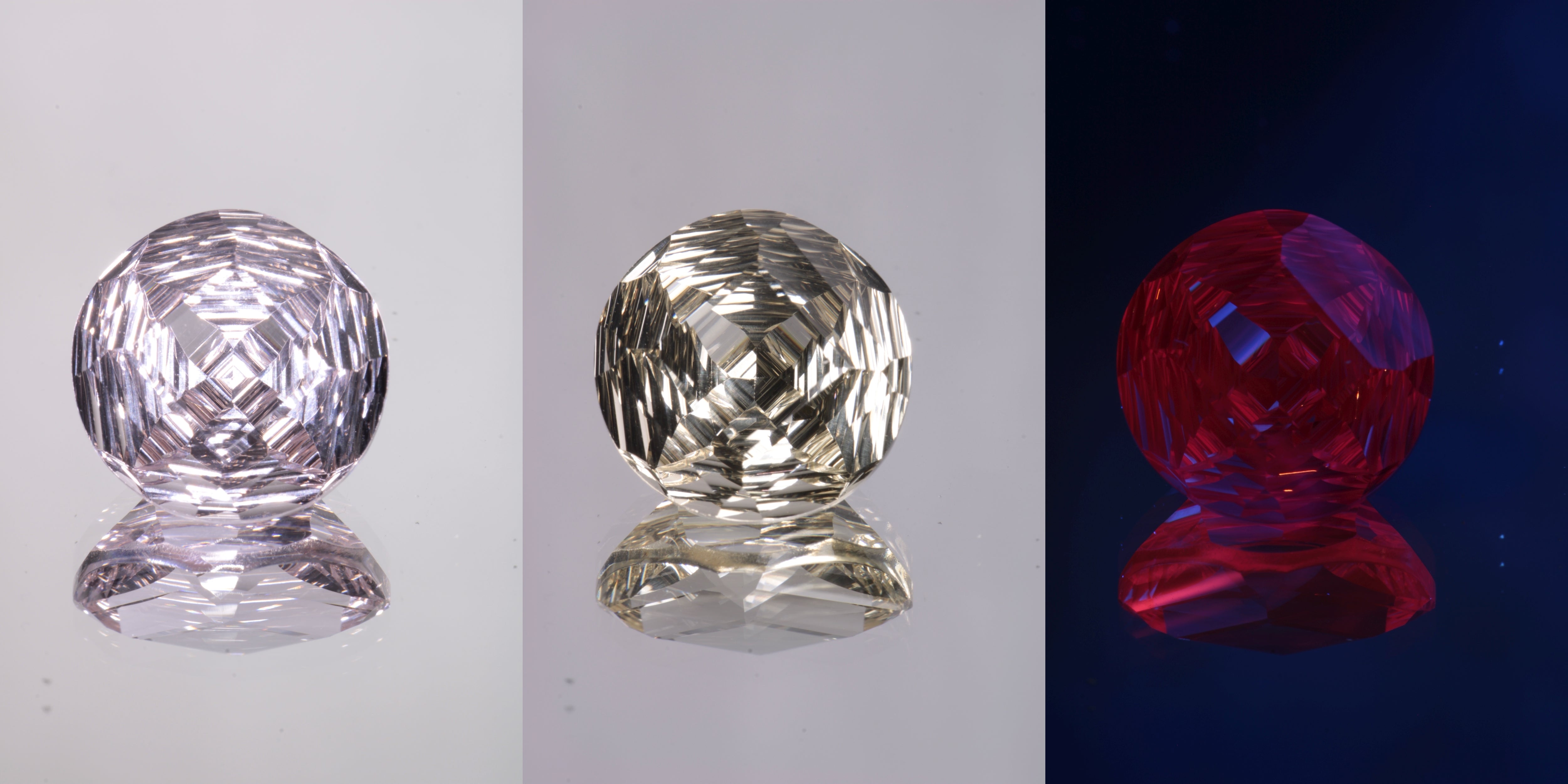 Giant Fantasy Cut Laser Garnets, Ce/Nd and Nd/Ce YAG