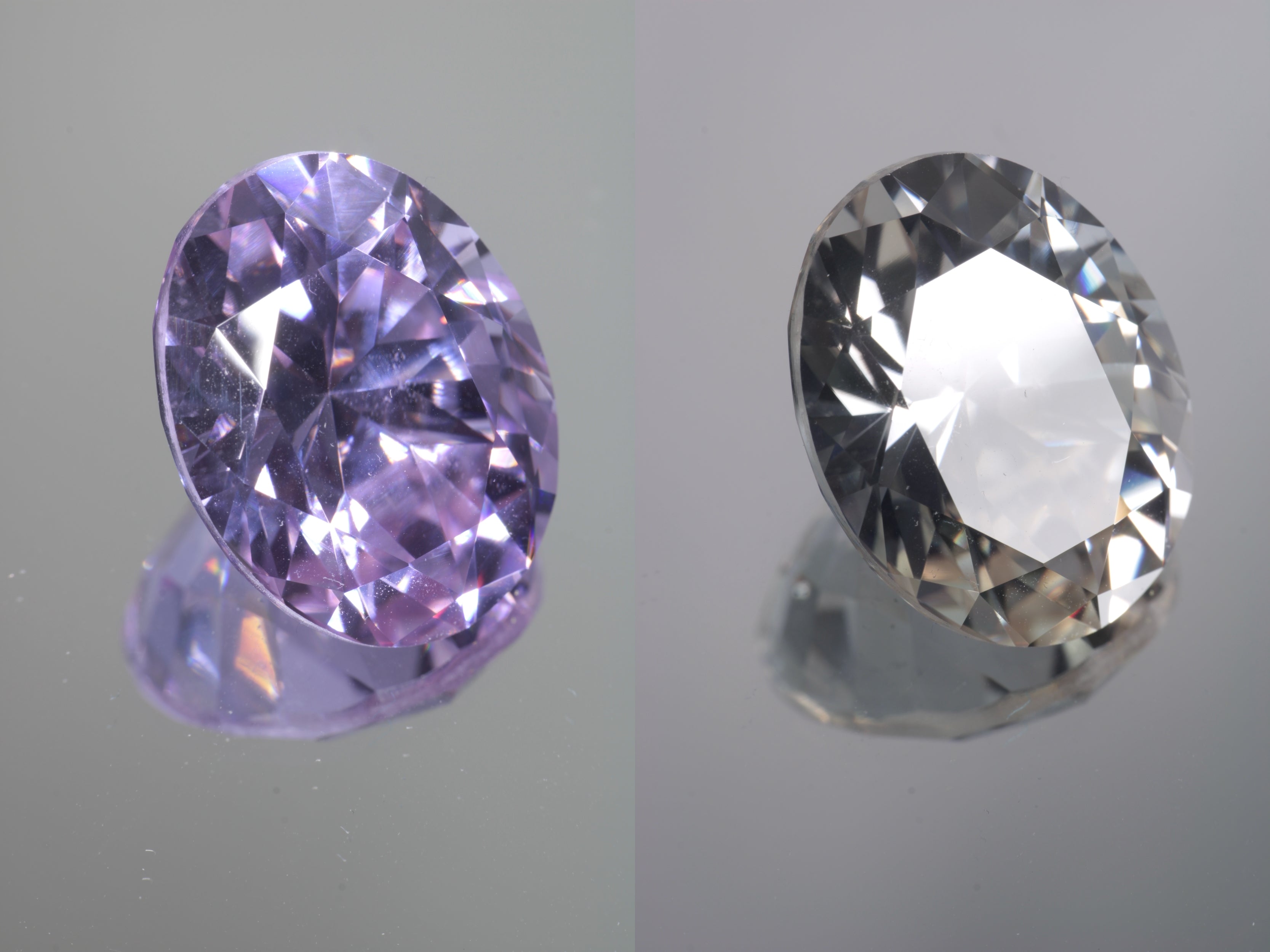 Lab Perovskite Cut Gems, Pink to Orange Red Laser YAP